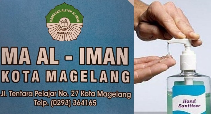 Sikapi Kelangkaan Produk, MA Al-Iman Magelang Racik Hand Sanitizer Sendiri