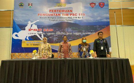 PSC. Jambore Public Safety Center (PSC) 119 tingkat Provinsi Jawa Tengah dipusatkan di Kota Magelang, di Hotel Atria Kota Magelang, Kamis (16/3/2023) malam. (foto: prokompim)