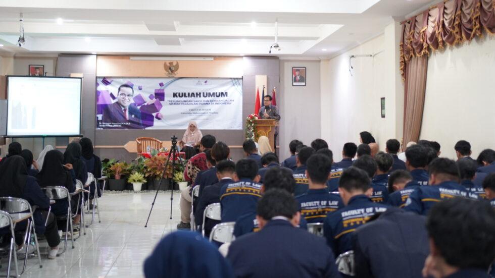 GASAL. Fakultas Hukum (FH) Universitas Muhammadiyah Magelang (UNIMMA) mengawali semester gasal tahun akademik 2023/2024 dengan menggelar kuliah umum. (foto: unimma)