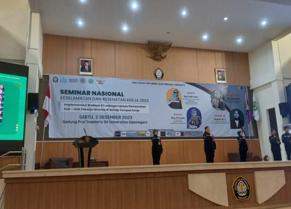 SEMINAR. Program Studi S1 Keselamatan dan Kesehatan Kerja (K3) Fakultas Kesehatan Masyarakat (FKM) Universitas Diponegoro (UNDIP) bersama dengan Occupational Safety and Health (OSH) Forum menggelar seminar nasional. (foto: ist)