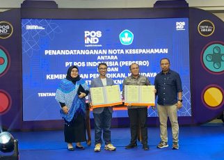 KERJA SAMA. Kementerian Pendidikan, Kebudayaan, Riset, dan Teknologi (Kemendikbudristek) menjalin kerja sama dengan PT Pos Indonesia (Persero). (foto: kemendikbudristek)