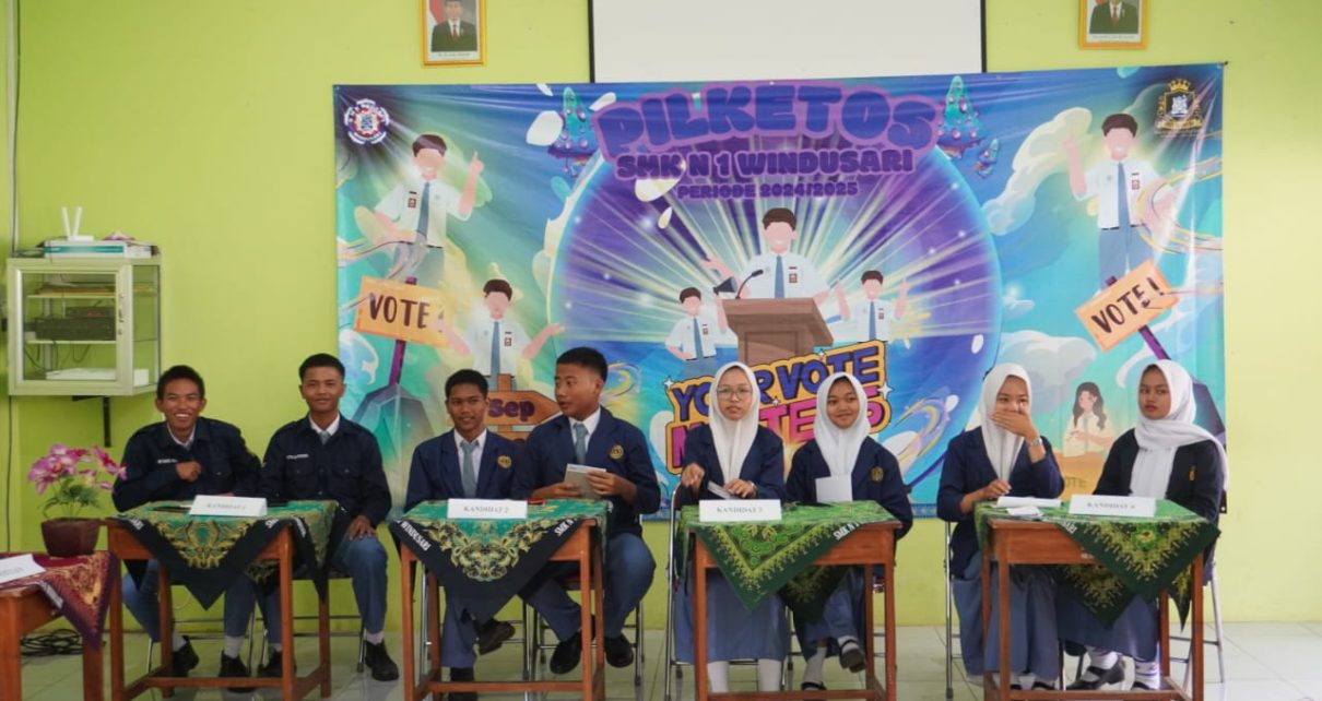 OSIS. Proses Pemilihan Ketua dan Wakil Ketua OSIS SMKN 1 Windusari Magelang. (foto: ist)